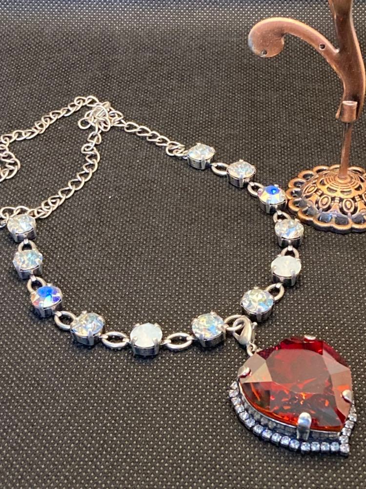 Stunning antique inspired Swarovski heart necklace by Wildfire Jewels - exclusive to Ponyboy!