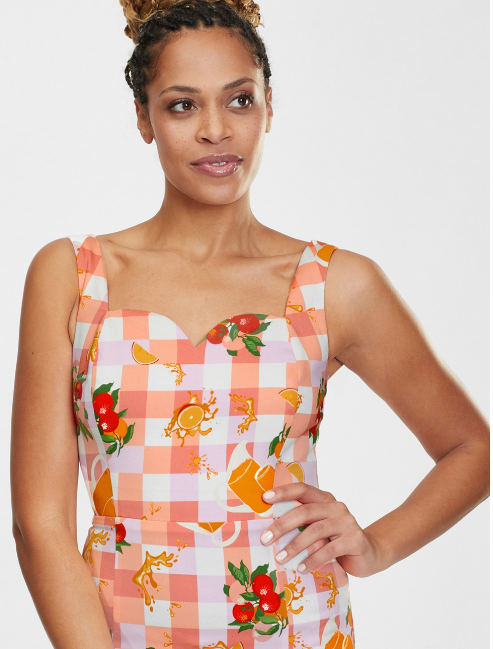 NOW ON SALE! Anita Juicy Oranges Pencil Dress by Collectif Mainline